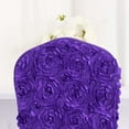 thumbnail image 3 of Efavormart Purple Satin Rosette Spandex Stretch Banquet Chair Cover, Fitted Chair Cover, 3 of 6