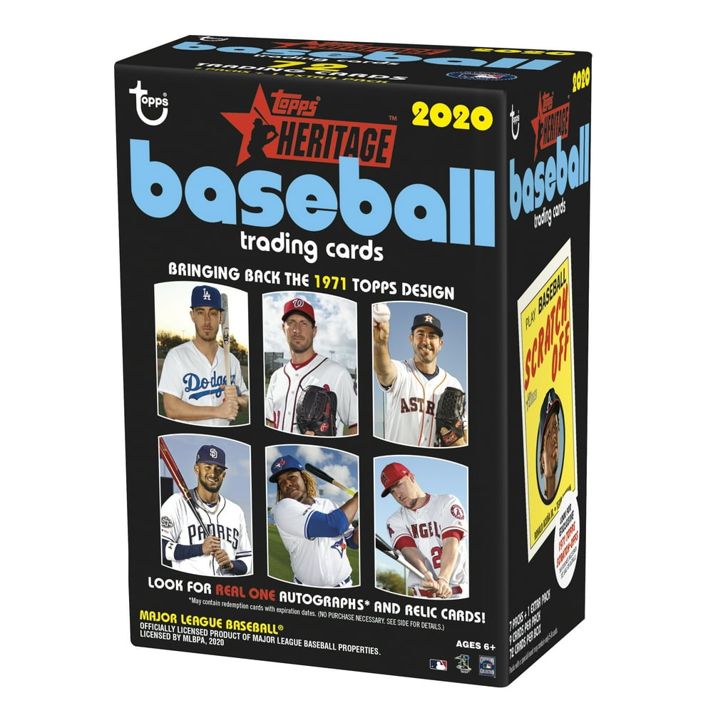 2020 Topps Heritage MLB Baseball Trading Cards WM Blaster Box 1971 Scratch Offs, Limited