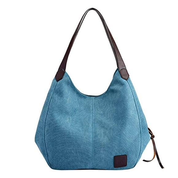 Women Girls Modern Canvas Shopper Shoulder Bag Handbag Top Handle Hobo Bag Bucket Bag