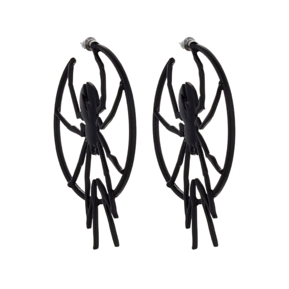1 Pair Spider Earrings for Women Hoop Design, Halloween Spider Earrings Jewelry for Party, Spooky Accessories for Seasonal Celebrations,1.96x2.16 Inch