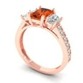 thumbnail image 2 of Three-Stone Engagement Ring for Women - 1.88ct Simulated Red Diamond in 14K Rose Gold Promise Ring, 2 of 8