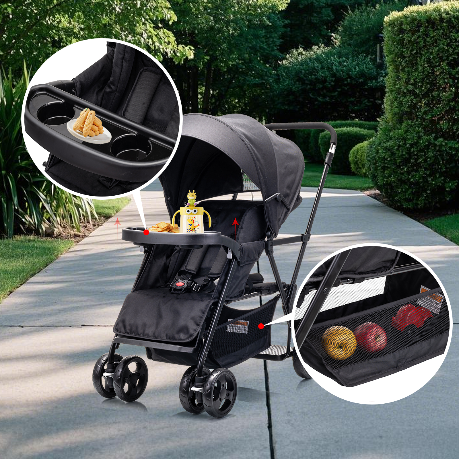Funyard Double Sit and Stand Lightweight Travel Stroller photo 8