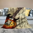 thumbnail image 2 of Fenyluxe Guitar Musical-Notes Artist Flannel Throw Blanket for Couch Sofa Bed Office Decor All Seasons 40x50in, 2 of 6