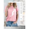 thumbnail image 4 of Nlife Women Feather Print T-shirt for Women Short Sleeve Crew Neck Summer Tee Top, 4 of 6
