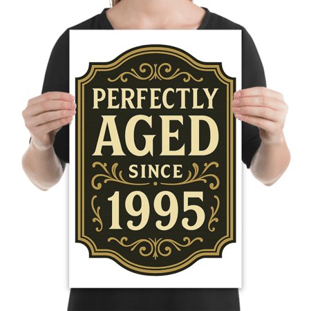 Vintage Celebration Poster - 30th Birthday Party Decor - 13x19 Poster Print