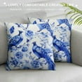 thumbnail image 3 of COMIO  Chinoiserie Pillow Cover  Peacock Throw Pillow Covers, Blue and White Pillow Covers Blue Willow Decor Chic Asian Pillow for Couch Sofa Home Decor Cushion Covers Outdoor Decor, 3 of 5