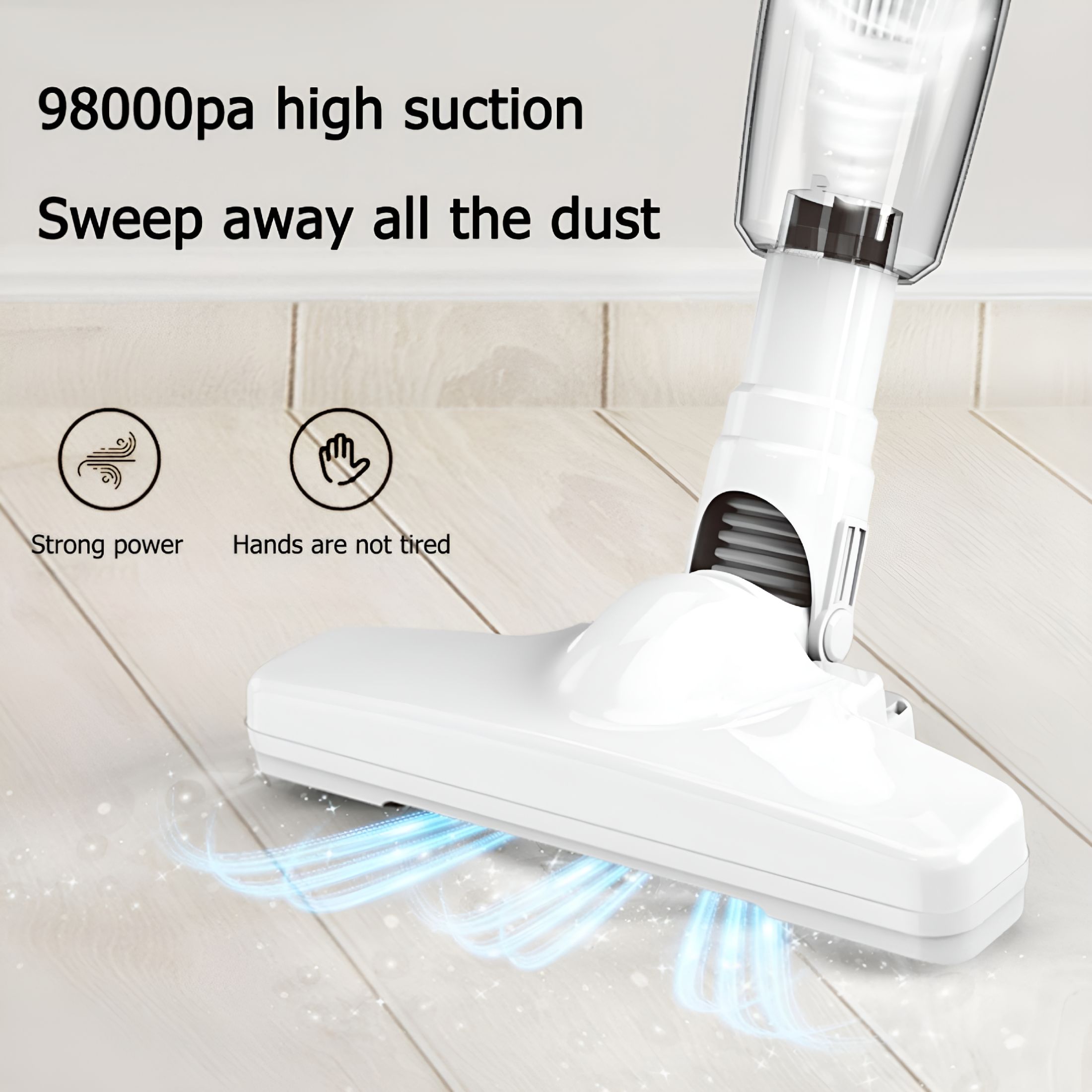 ZEPARO Cordless Stick Vacuum Cleaner with Powerful Suction,Lightweight,Long Runtime for Carpet&Hardwood Floors