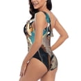 thumbnail image 4 of Sikiie Colorful Sky Puppy Print Women One Piece Swimsuits Tummy Control One Shoulder Bathing Suits Ruffle Swimwear, From S to XXL-XX-Large, 4 of 6