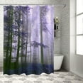 thumbnail image 4 of Fall Shower Curtain Sunshine Purple Forest Shower Curtains for Bathroom Trees Mist Bath Curtains Sets with Hooks for Autumn Thanksgiving Seasonal Bathroom Decor Polyester Fabric Waterproof 84 x 72 in, 4 of 6