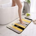 thumbnail image 2 of Small Bath Mat 16x24 Brown Bathroom Rugs Non-Slip Microfiber Soft Brown and Yellow Rug Washable, 2 of 7