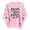 Pink, variant on Risckoth Women's Halloween Sweatshirt Nine Ghost Grid Print Sleeve Detail Crew Neck Drop Shoulder Hoodless Casual Pullover S-2XL