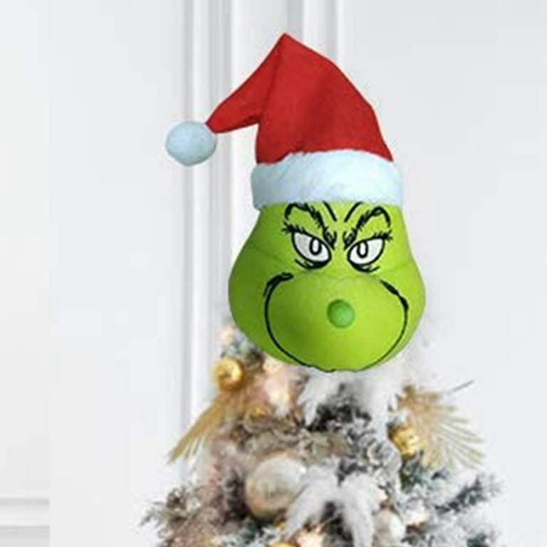  Christmas Garland Decorations,Elf Christmas Tree 𝐆rinch  Decorations Creative Christmas Tree Topper Head,Personalized Thief Stole  Christmas Hat Decoration for Christmas Tree Ornament (A) : Home & Kitchen