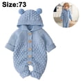 thumbnail image 1 of 1 pieza de mono de punto para bebé, niño y niña, sudadera con capucha para bebé, suéter, mono de oso, mono de una pieza, ropa de abrigo, 1 of 8