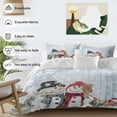 thumbnail image 3 of Christmas Bedding Duvet Cover Set Queen Size 4 Pieces Cute Winter Snowman Snowing Scenery Wood Grain Bedding Set with Zipper Closure, 1 Comforter Cover 90x92 Inches 1 Flat Sheet & 2 Pillow Cases, 3 of 7
