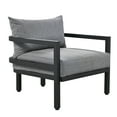 thumbnail image 5 of Outdoor Waterproof Steel Sofa Set, 4-Piece Patio Furniture Set Anti-rust and Anti-uv Sofa with Armchairs Coffee Table and Gray Cushions, All Weather Conversation Steel Sofa Set, 5 of 9