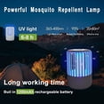 thumbnail image 2 of Matamoscas para uso en interiores y exteriores, herramienta portátil para acampar con luces LED de color azul violeta y respaldo adhesivo desechable, elimina plagas de manera silenciosa y eficiente, 2 of 5