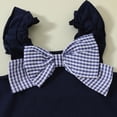 thumbnail image 6 of Ccpelsie Toddler Girl Summer Clothes Set Breathable Cute Sleeveless Top with Bow + Shorts 2Pcs Outfit(Navy,3-4 Years), 6 of 9