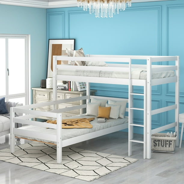 Tophomer Wooden Bunk Bed TwinOverTwin Size, Can be divided into Two