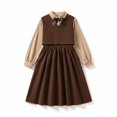 thumbnail image 4 of Girls Dress Two Piece Outfit Vest Long Sleeve Lined Casual For All Season Teen Toddler Thickened Fashion Princess Daily School Wear, 4 of 4