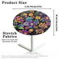 thumbnail image 6 of SEANATIVE 24 Inch Cocktail Table Topper Cap Pack of 4 Elastic Fit Round Highboy Table Covers Stretch Spandex Table Covers Elegant Table Decorations for Parties Bar, Bohemian Flower Print, 6 of 7