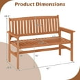 thumbnail image 3 of Gymax 2-Person Patio Loveseat Garden Bench w/Slatted Backrest & Comfortable Armrests, 3 of 10