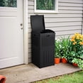 thumbnail image 4 of 33 Gallon Outdoor Trash Can with Dual Lid, Heavy Duty Waterproof Resin Garbage Bins Outside, Hideaway Waste Bins for Patio, Outside Pool, Backyard and Deck, 4 of 7