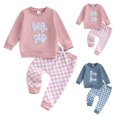 thumbnail image 4 of kmaduk Big Brother Little Sister Matching Outfits Long Sleeve Romper/Sweatshirt Pants Set Cute Baby Fall Winter Clothes, 4 of 7