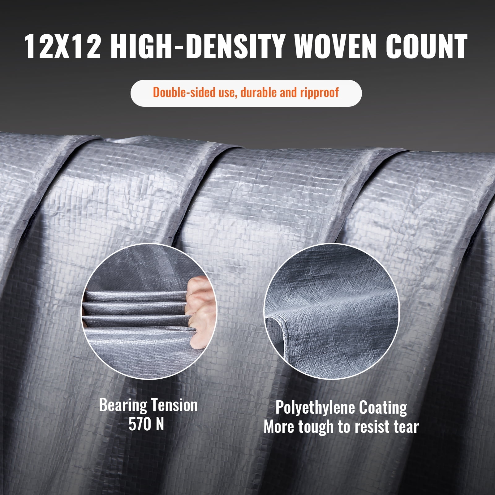 KFFKFF Tarp Heavy Duty Waterproof 20 x 30 ft 10Mil Plastic Poly Tear UV Resistant
