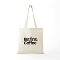 thumbnail image 5 of CafePress - But First Coffee Tote Bag - Unisex Canvas Tote Bag, Beige, 1-Piece, 5 of 6
