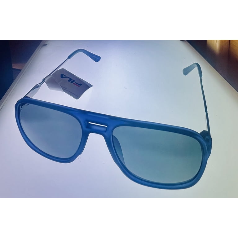Fila Mens Frosted Blue Rectangle Plastic Sunglass Smoke  display picture 2