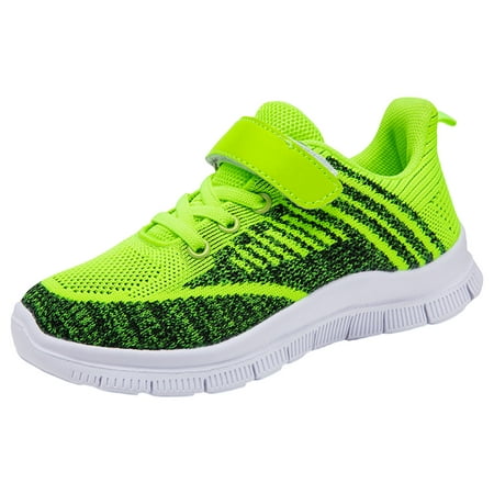 

ZMHEGW All Season Children Boys Sports Shoes Flat Thick Bottom Lightweight Non Slip Lace Up Hook Loop Colorblock Mesh Upper Breathable And Com table Soccer Shoes Pr2 Shoes Shoes Boys School Old