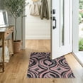 thumbnail image 2 of ODIKA 2'x3' Washable Doormat Pink Grey Contrast Geometric Abstract Crisp Detail Large Contemporary for Entryway, Kitchen, Laundry Room, Non-Slip, Low Pile, 2 of 7