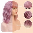 thumbnail image 4 of SEGO Short Bob Wig with Bangs for Women Shoulder Length Natural Brown Wavy Wigs Synthetic Heat Resistant Fiber Hair for Daily Party Cosplay, 4 of 7