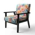 thumbnail image 3 of Designart "Coral Blue Abstract Still Lifes" Upholstered Abstract Accent Chair and Modern & Contemporary Arm Chair - Multiple Color & Pattern, 3 of 7