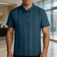 thumbnail image 5 of TKKCS Mens Jacquard Knit Polo Shirt- Business Casual Short Sleeve Regular Fit Moisture-Wicking Breathable Collared Shirts Army Green Size 3XL, 5 of 7