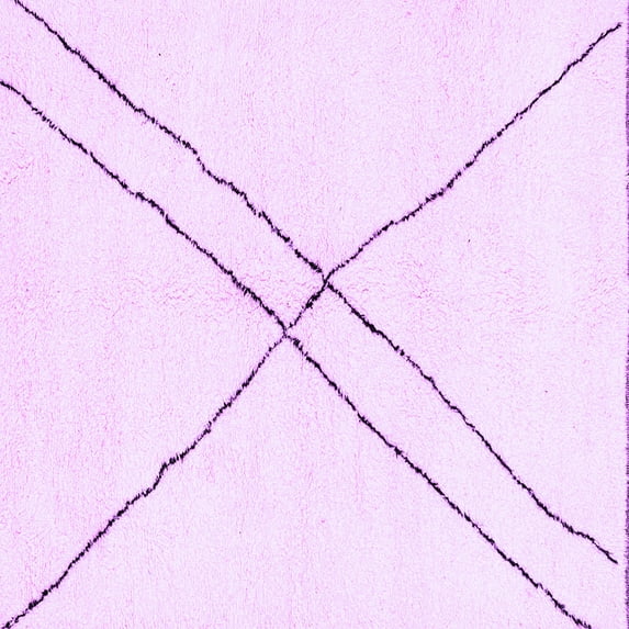 Ahgly Company Indoor Square Solid Purple Modern Area Rugs, 3' Square