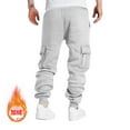 thumbnail image 5 of Dovford Men's Heavyweight Fleece Cargo Sweatpants Baggy Sweat Pants with Pockets Elastic Waist Drawstring Joggers Trousers, 5 of 7