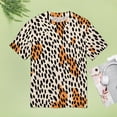 thumbnail image 4 of Leopard Print Pattern Women's Short Sleeve T-Shirt Crew Neck Casual Summer Trendy Loose Fit Tops, 4 of 6