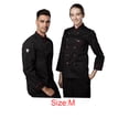 thumbnail image 2 of Chaqueta de chef unisex-adulto de manga larga con telas de manga larga para el sudor transpirable que absorbe antiincrustante uniforme de cocina para restaurante negro M sidaley HA012106-06, 2 of 6