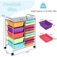 thumbnail image 2 of FASCK  15 Drawer Rolling Storage Cart, Multipurpose Mobile Storage Organizer w/Removable Drawers & Metal Frame, Utility Tools Paper Organizer on Wheels for Home, Office (Multi-color), 2 of 7