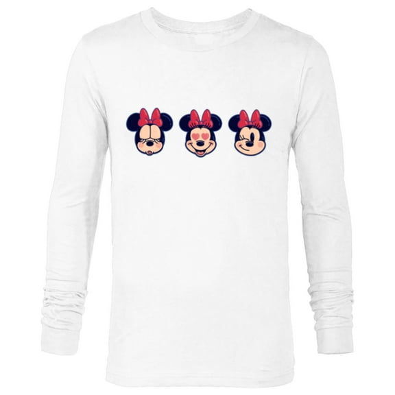 Disney Minnie Mouse Emoticon Expressions - Long Sleeve T-Shirt for Men - Customized-White