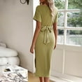 thumbnail image 4 of Robes pour Femmes 2024 Été Surdimensionné Décontracté Printemps/ Robe à Manches Courtes Col en V 50 % de Réduction!, 4 of 6