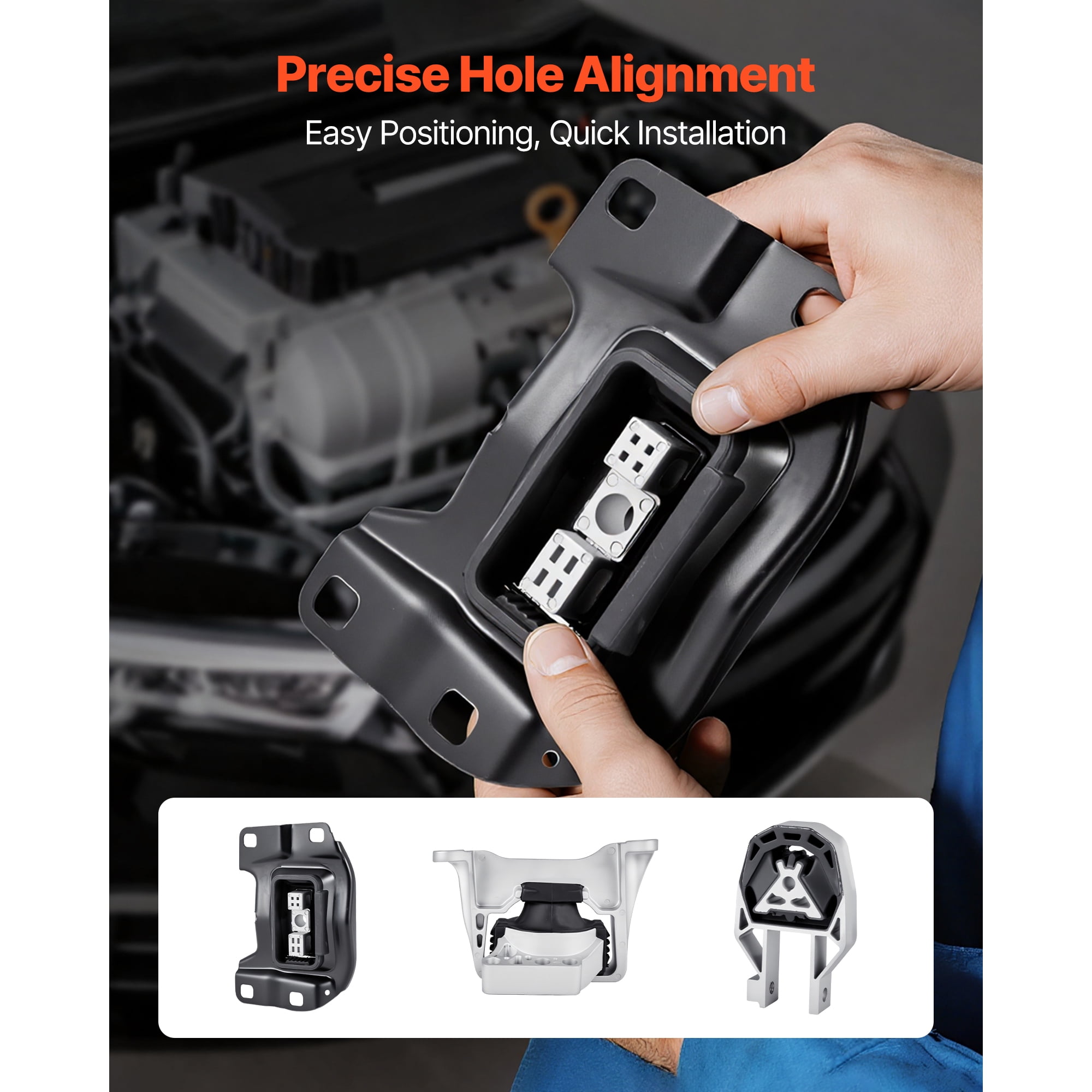 KFFKFF Engine and Transmission Motor Mount Kit Replacement, Set of 3, Compatible with 2013–2019 Ford Escape 2.0L L4, Replace OE# A5612, A5631, A5520, Provides Stable Support