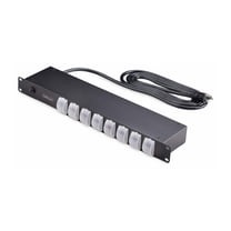 StarTech 8-Outlet Horizontal Rack Mount PDU, 1U Power Strip 8NS8-RACK-MOUNT-PDU