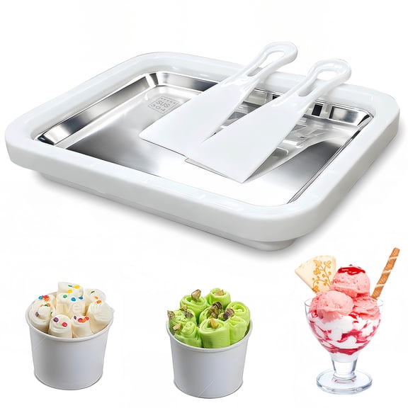 Rolled Ice Cream Maker,Instant Ice Cream Maker,InstantGelato Pan/Roll, slushy, Food Grade SUS304 StainlessSteel Cool Plate Homemade DIY for Fun Parent-ChildActivities maker kit