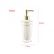 thumbnail image 2 of Dispensadores de jabón de cerámica for encimera, color blanco, 350ml/11,8oz, con acabado a rayas y bordes dorados, dispensador de loción for baño y cocina, 2 of 7