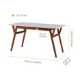 thumbnail image 4 of Teamson Home Ashton Rectangular Dining Table With Faux Marble Top, Walnut Finish, 4 of 10