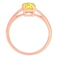 thumbnail image 3 of 1 ct Oval Cut Simulated Yellow Diamond Solitaire 18K Rose Gold Womens Engagement Ring, 3 of 5