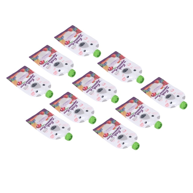 Bolsa De Almacenamiento De Alimentos Para Bebés, Bolsa Recargable Para Alimentos Para Bebés, Fácil Limpieza, 10 Uds., Portátil, 200ml Para El Hogar