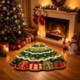 thumbnail image 4 of KKOUHVY Christmas Tree Door Rug, Non-slipped & Absorbent Christmas Door Mat, Soft Cozy Xmas Front Door Rug for Holiday Indoor Entryway, 24x24 inch, 4 of 6